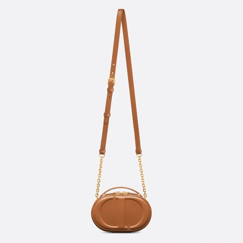 Dior CD Signature Oval Camera Bag Calfskin Brown - Image 5