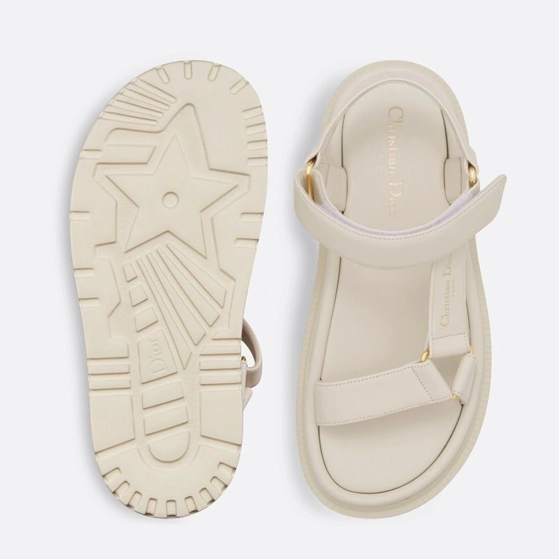 Dior D-Wave Sandals Women Calfskin White - Image 3