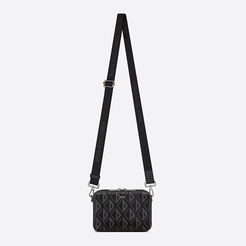 Dior Messenger Pouch CD Diamond Motif Canvas Black - Image 4