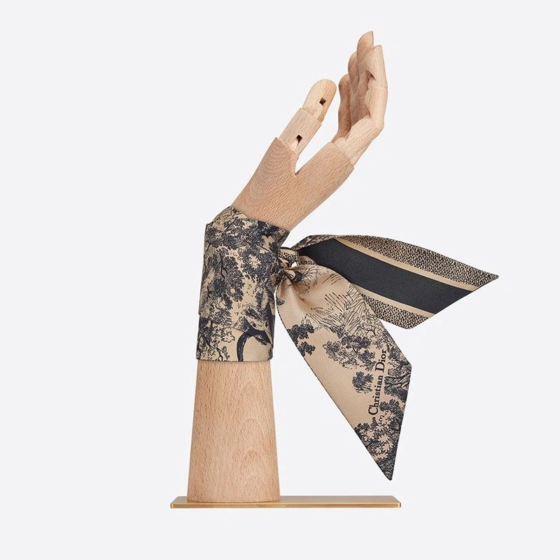 Dior Mitzah Twill Toile de Jouy Motif Silk Beige - Image 4