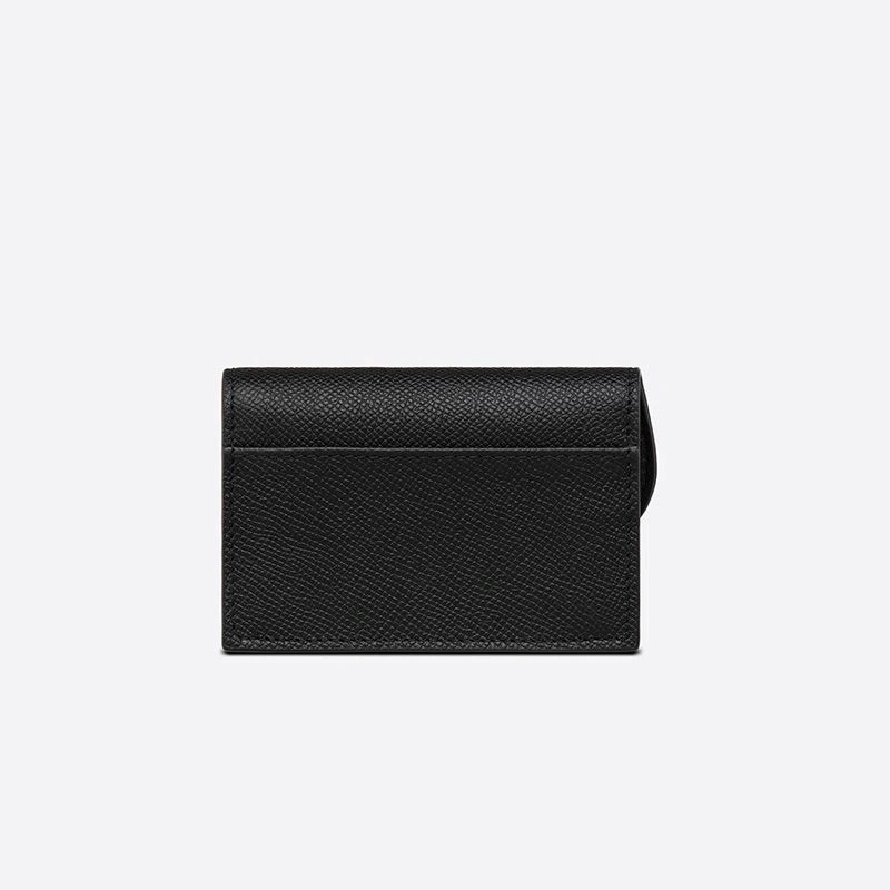 Dior Saddle Flap Card Holder Grained Calfskin Black - Image 3
