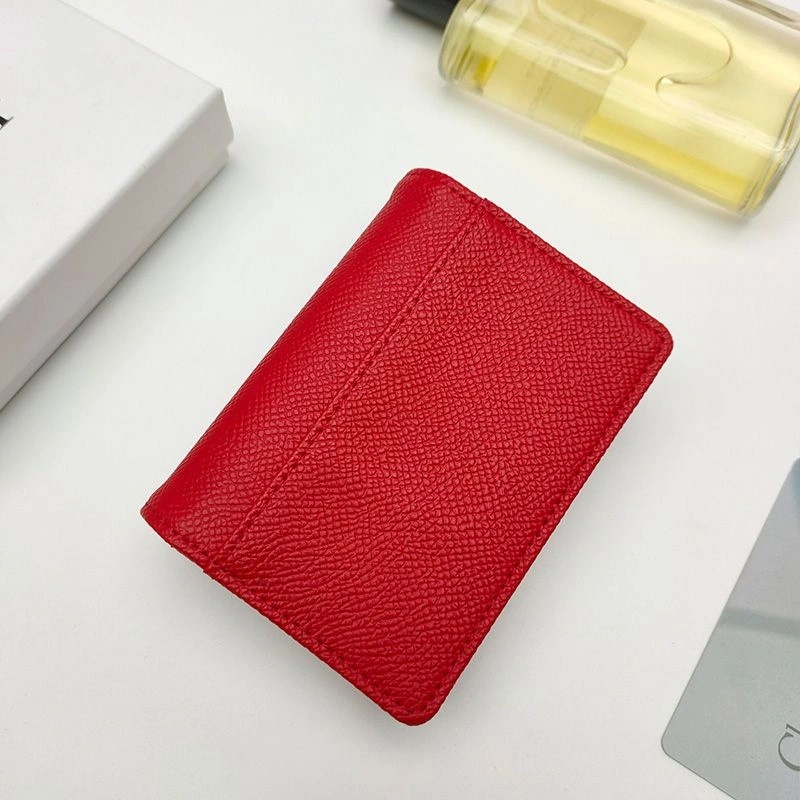 Dior Saddle Flap Card Holder Grained Calfskin Red - Image 3