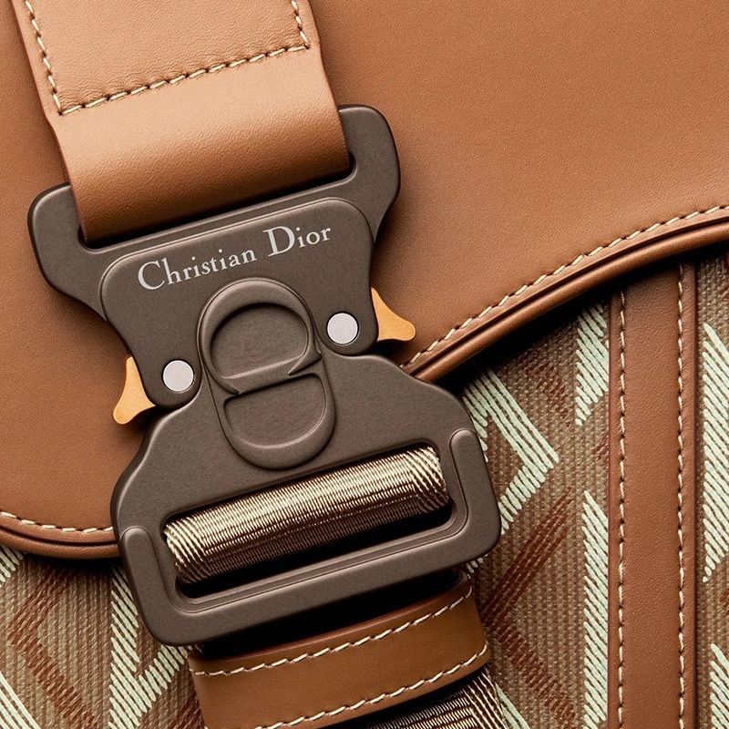 Dior Saddle Crossbody CD Diamond Motif Canvas Brown - Image 4