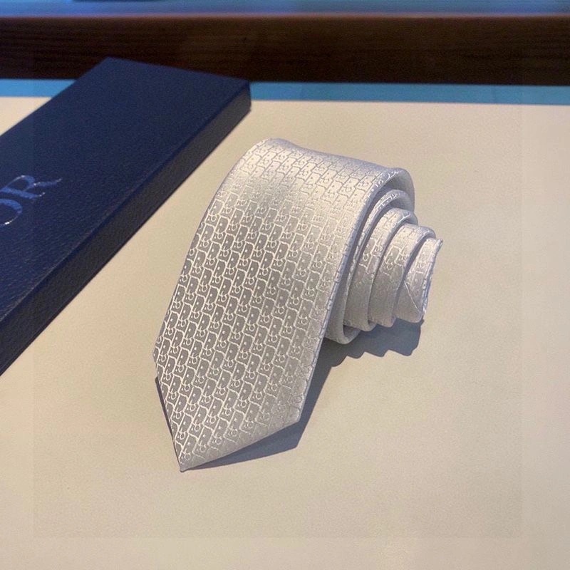 Dior Tie Oblique Motif Silk White - Image 4