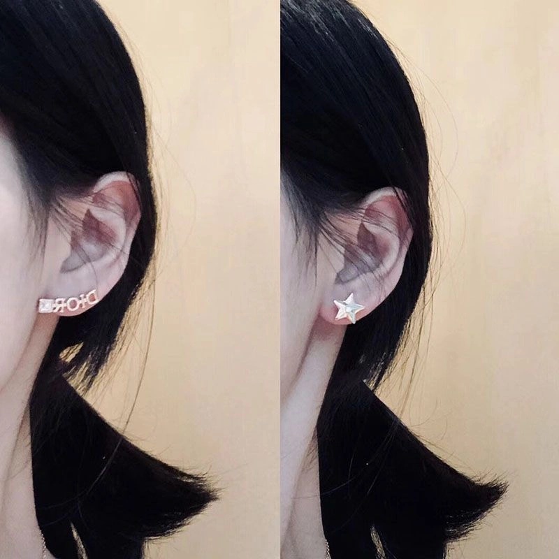 Dior Tribales Star Earrings Metal And White Crystals Gold - Image 4