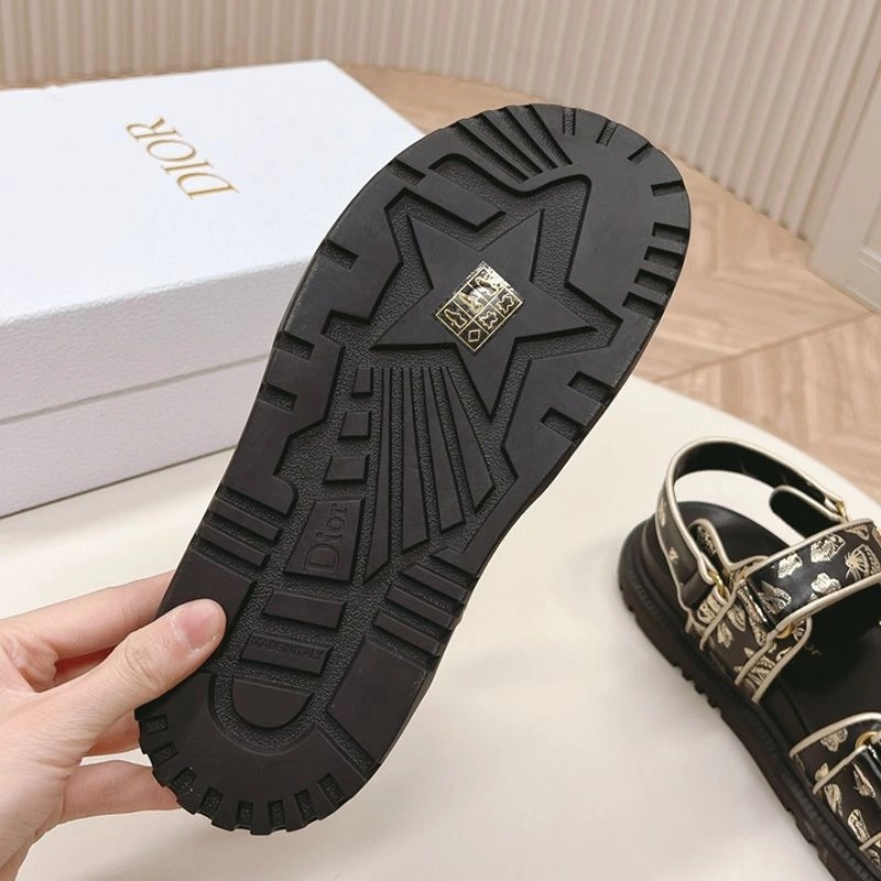 DiorAct Sandals Women Gradient Butterflies Motif Technical Fabric Black - Image 4