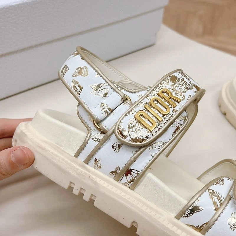 DiorAct Sandals Women Gradient Butterflies Motif Technical Fabric White - Image 3