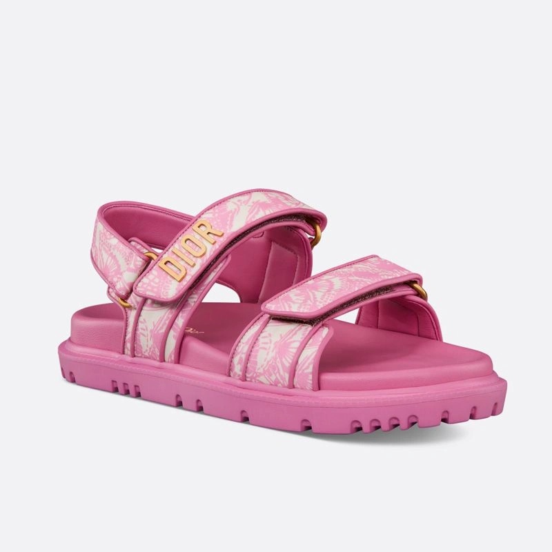 DiorAct Sandals Women Butterfly Motif Technical Fabric Rose - Image 3