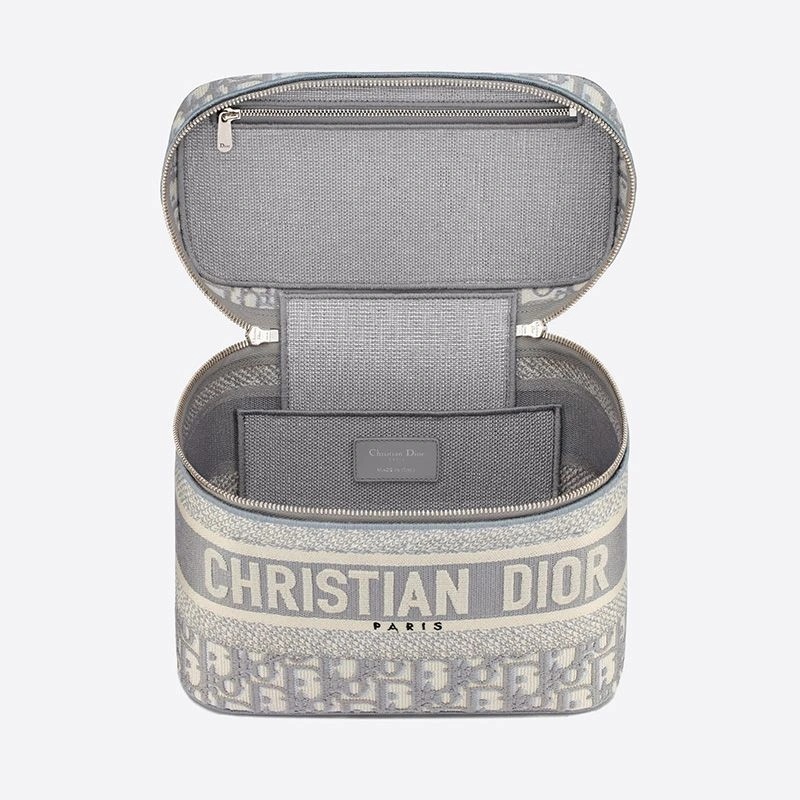 Medium DiorTravel Vanity Case Oblique Motif Canvas Grey - Image 4