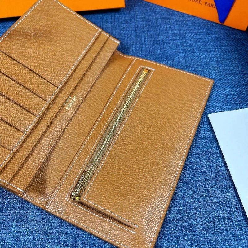 Hermes Bearn Wallet Epsom Leather Gold Hardware In Brown - Image 3