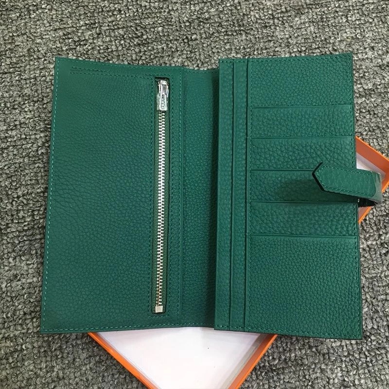 Hermes Bearn Wallet Togo Leather Palladium Hardware In Dark Green - Image 3