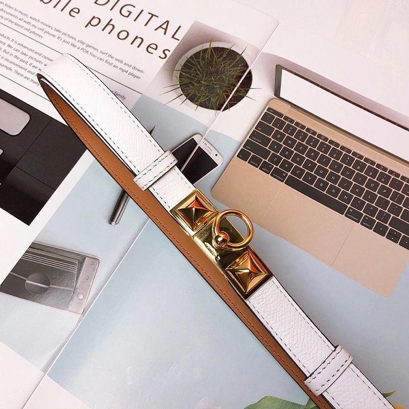 Hermes Collier De Chien 18 Belt Espom Leather In White - Image 3