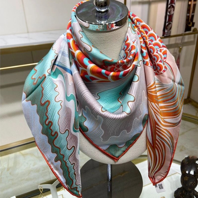 Hermes Cheval Sirene Double Face Scarf 90 In Orange - Image 3