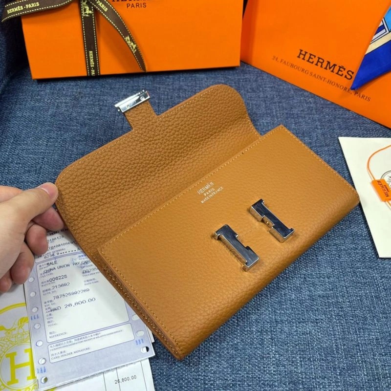 Hermes Constance Wallet Togo Leather Palladium Hardware In Brown - Image 3