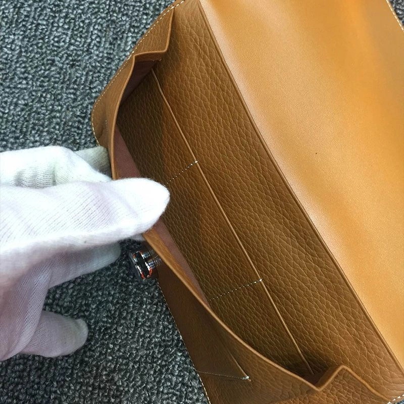 Hermes Dogon Duo Wallet Togo Leather Palladium Hardware In Brown - Image 4