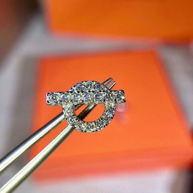 Hermes Echappee Earrings With Crystal In Silver - Image 3