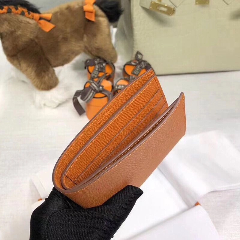 Hermes MC? Copernic Compact Wallet Epsom Calfskin In Orange - Image 4