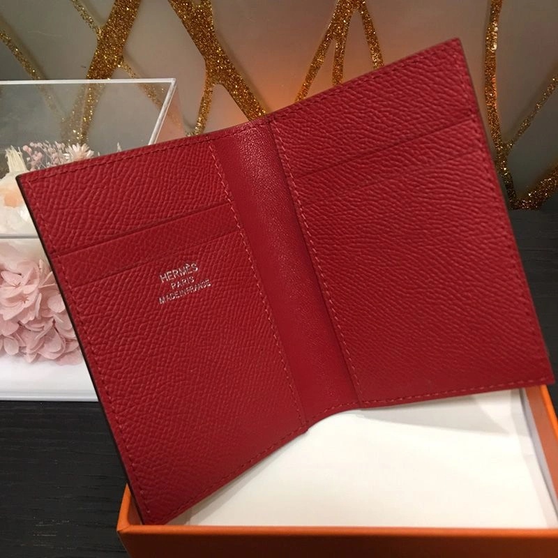 Hermes MC? Euclide Card Holder Epsom Calfskin In Red - Image 3