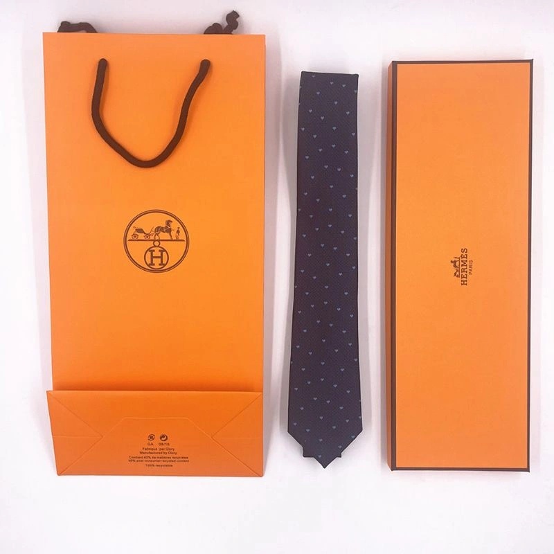 Hermes Tie 7 Love Hearts Tie In Blue - Image 3