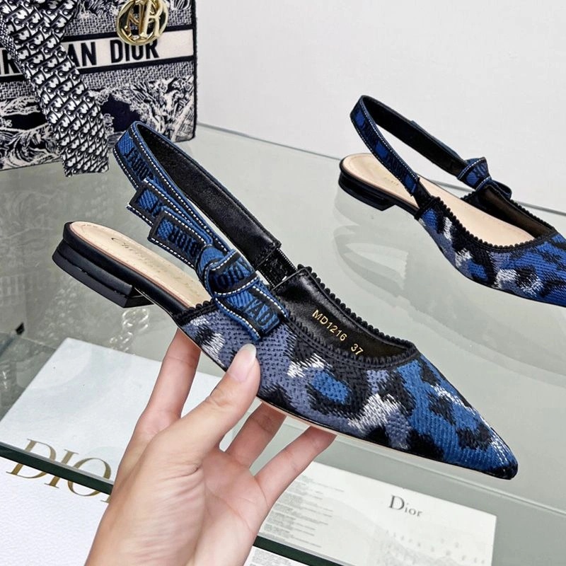 J'Adior Slingback Pumps Women Mizza Motif Canvas Blue - Image 6