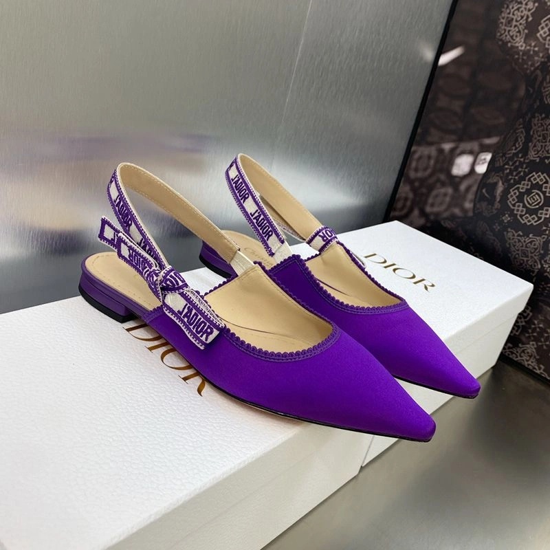 J'Adior Slingback Pumps Women Satin and Cotton Purple - Image 6