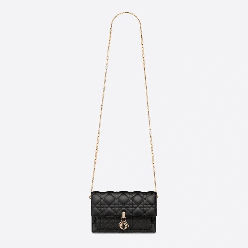 Lady Dior Chain Pouch Cannage Lambskin Black - Image 5