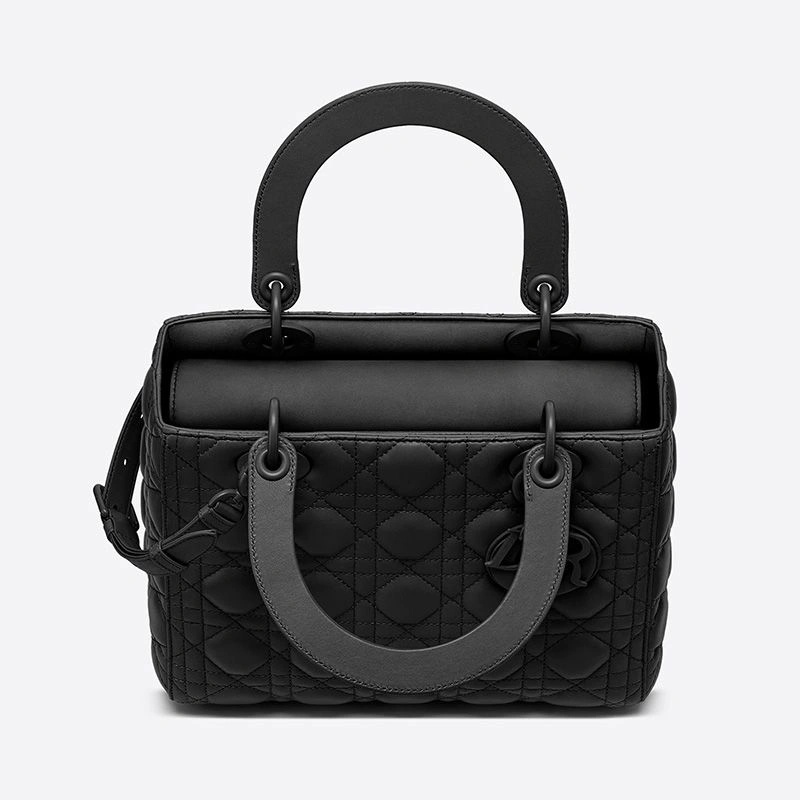 Medium Lady Dior Bag Ultramatte Cannage Calfskin Black - Image 3