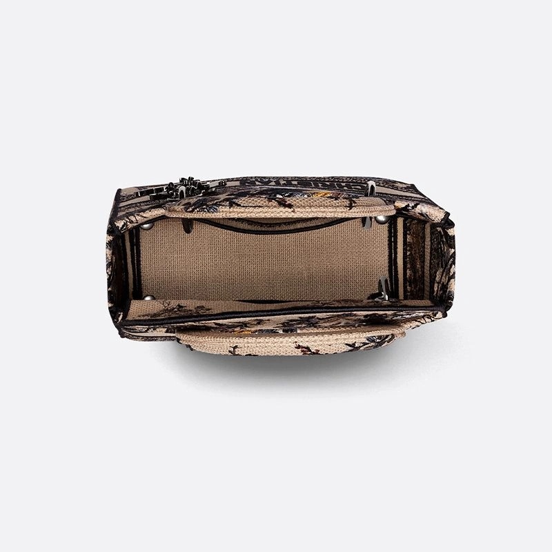 Medium Lady D-lite Bag Jardin d'Hiver Motif Canvas Beige - Image 4