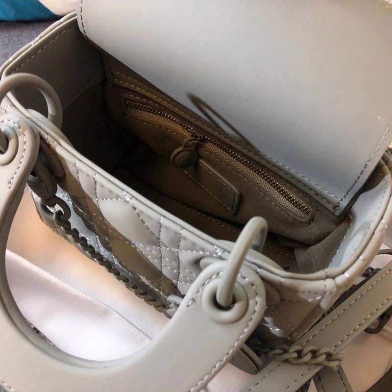 Mini Lady Dior Bag Ultramatte Calfskin Grey - Image 4