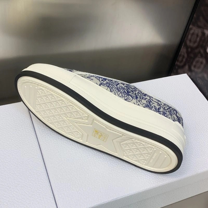 Walk'N'Dior Platform Sneakers Unisex Jardin d'Hiver Motif Canvas Blue - Image 4