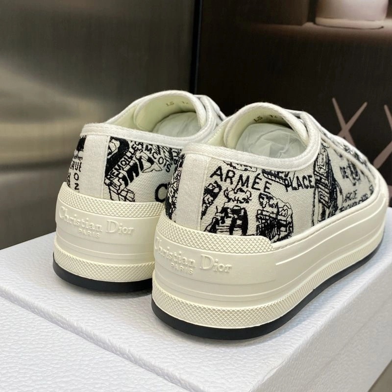 Walk'N'Dior Platform Sneakers Unisex Plan de Paris Motif Canvas Black - Image 3