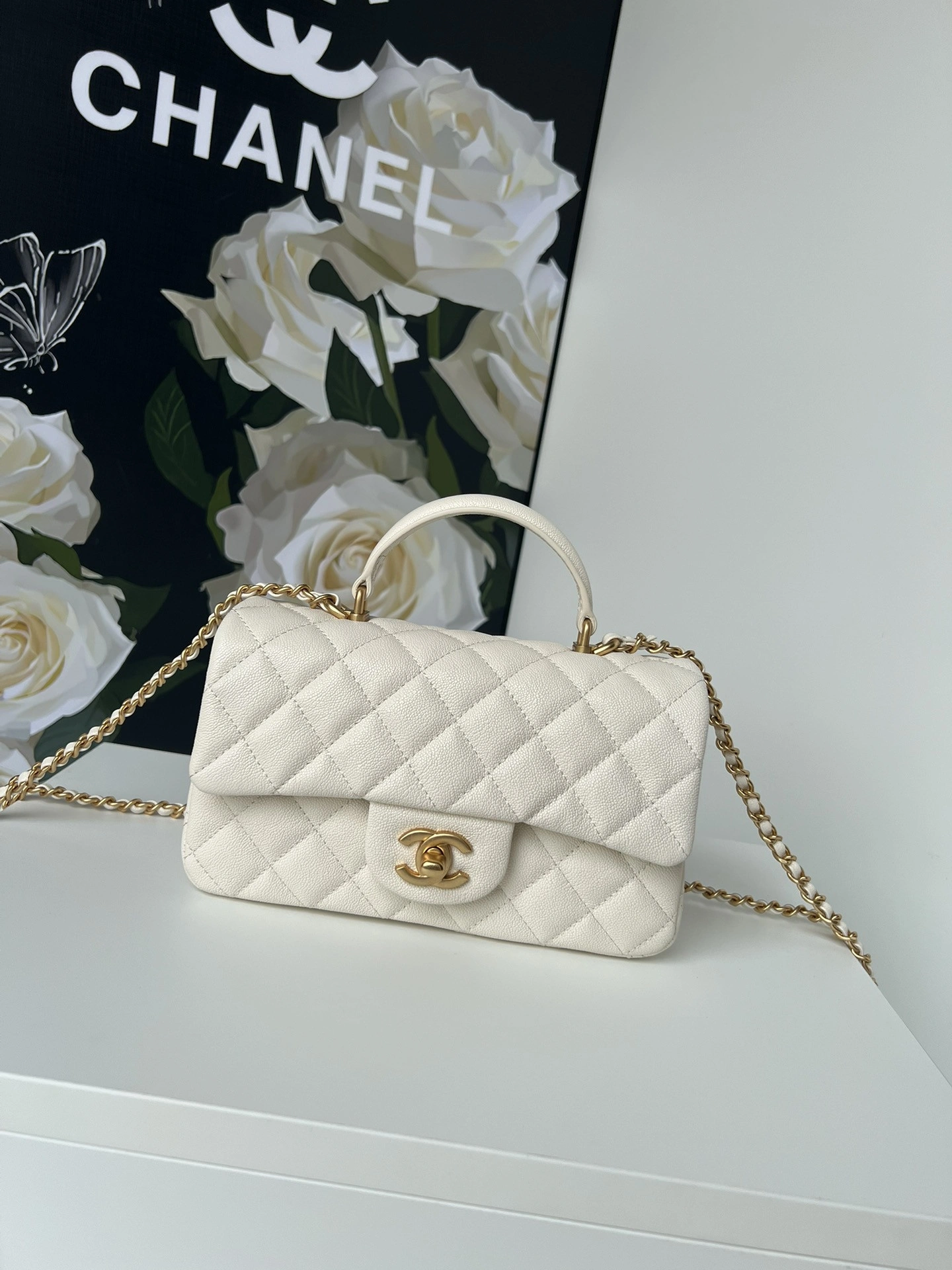 CHANEL FLAP BAG WITH TOP HANDLE-20*12*6cm GoAnywhere 929